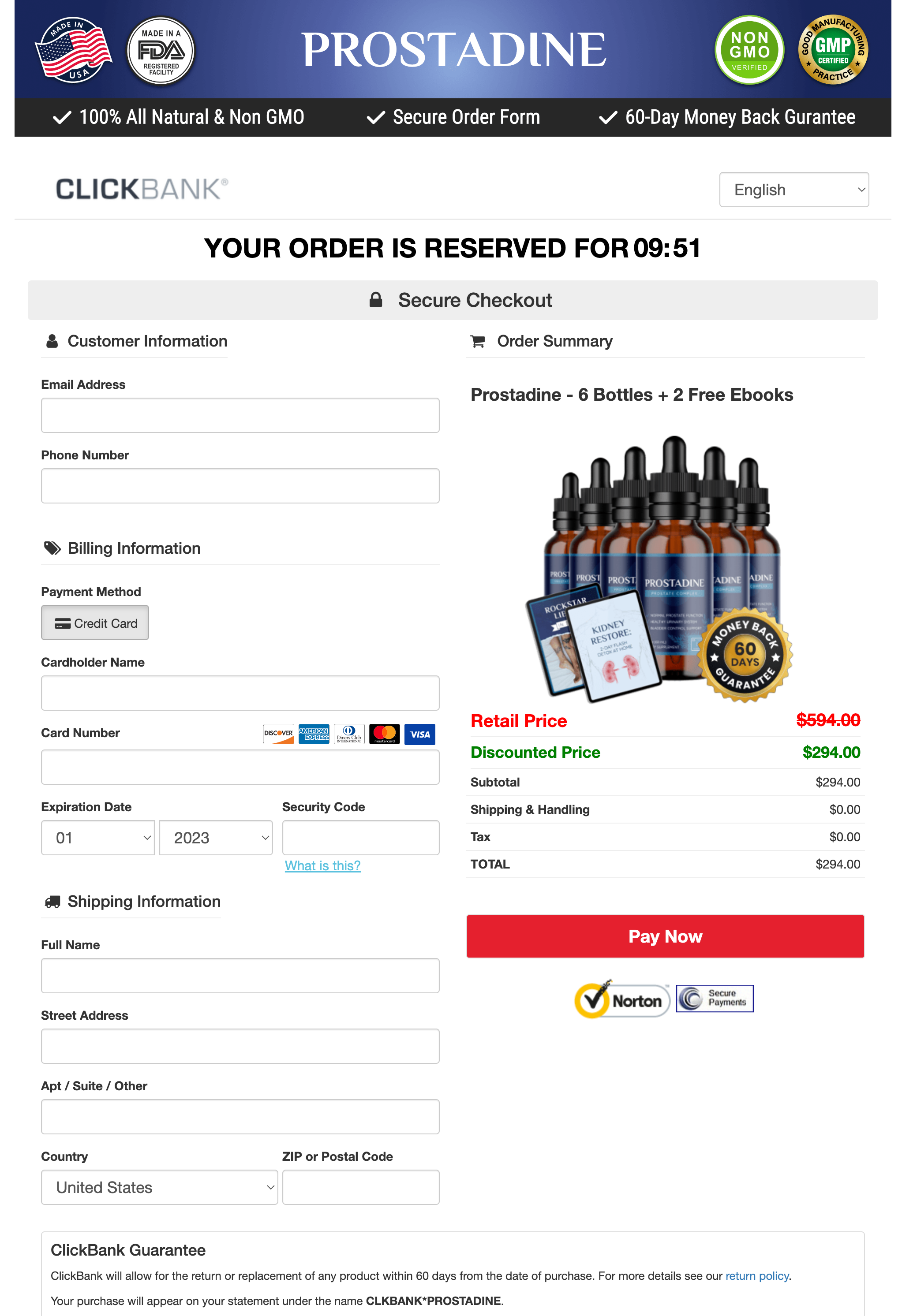 Prostadine - Order Page